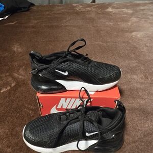 Nike Kids Black Mesh Sneakers with White Soles